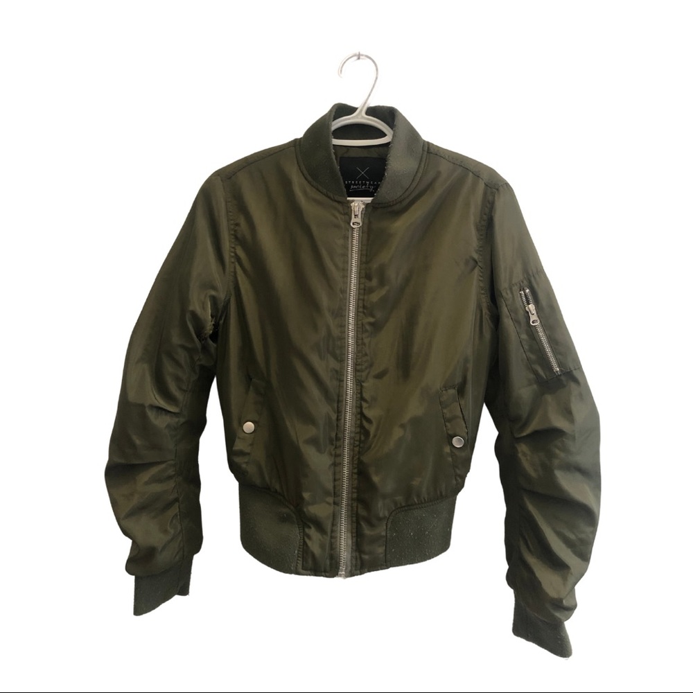Dark green bomber jacket
